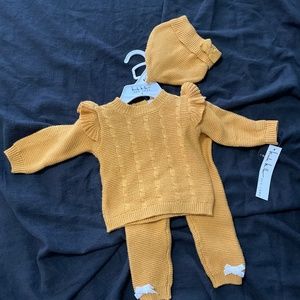 Nicole Miller 3 PC Baby Sweater Knit Set